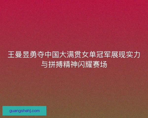 王曼昱勇夺中国大满贯女单冠军展现实力与拼搏精神闪耀赛场